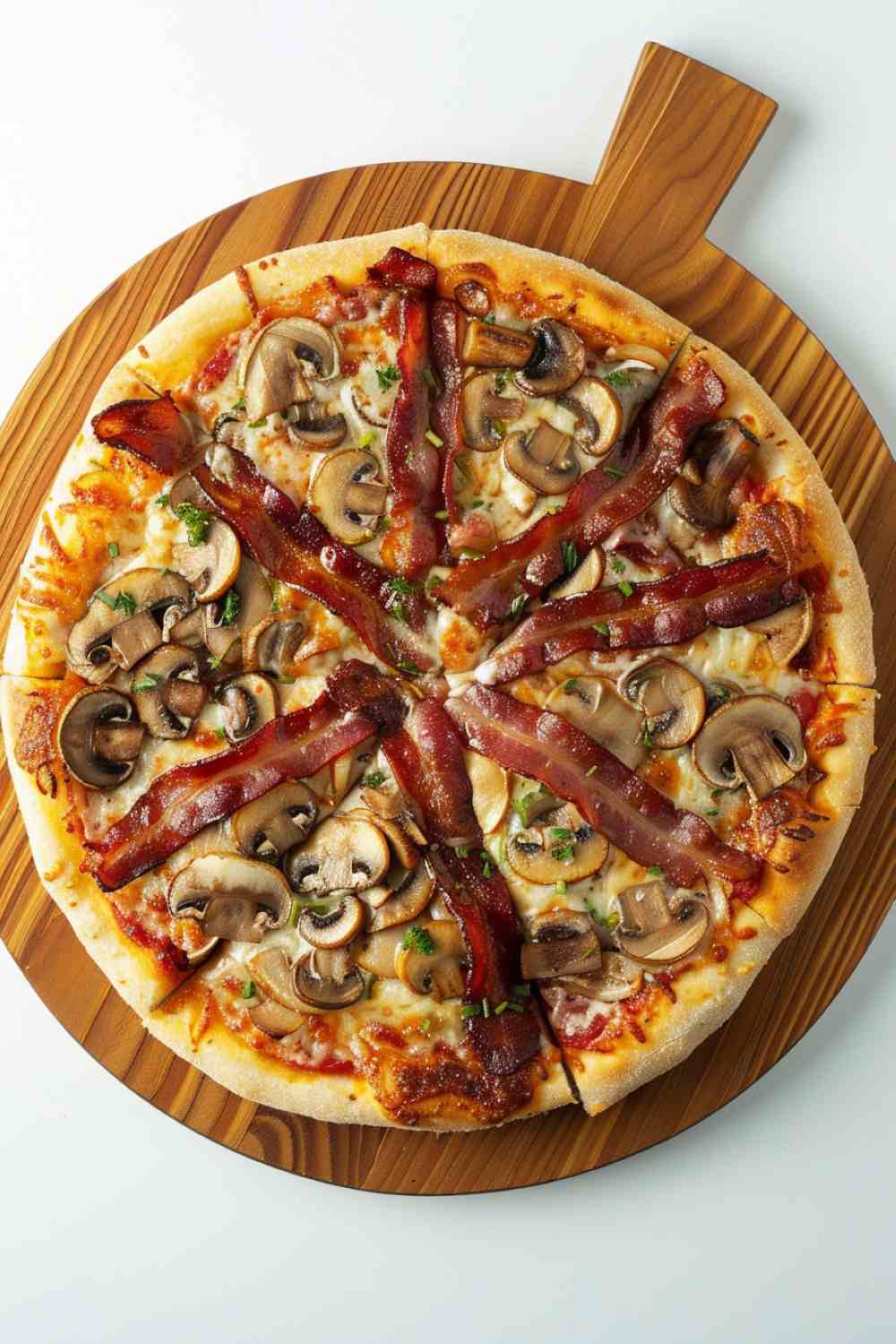 Mushroom and Bacon Pizza