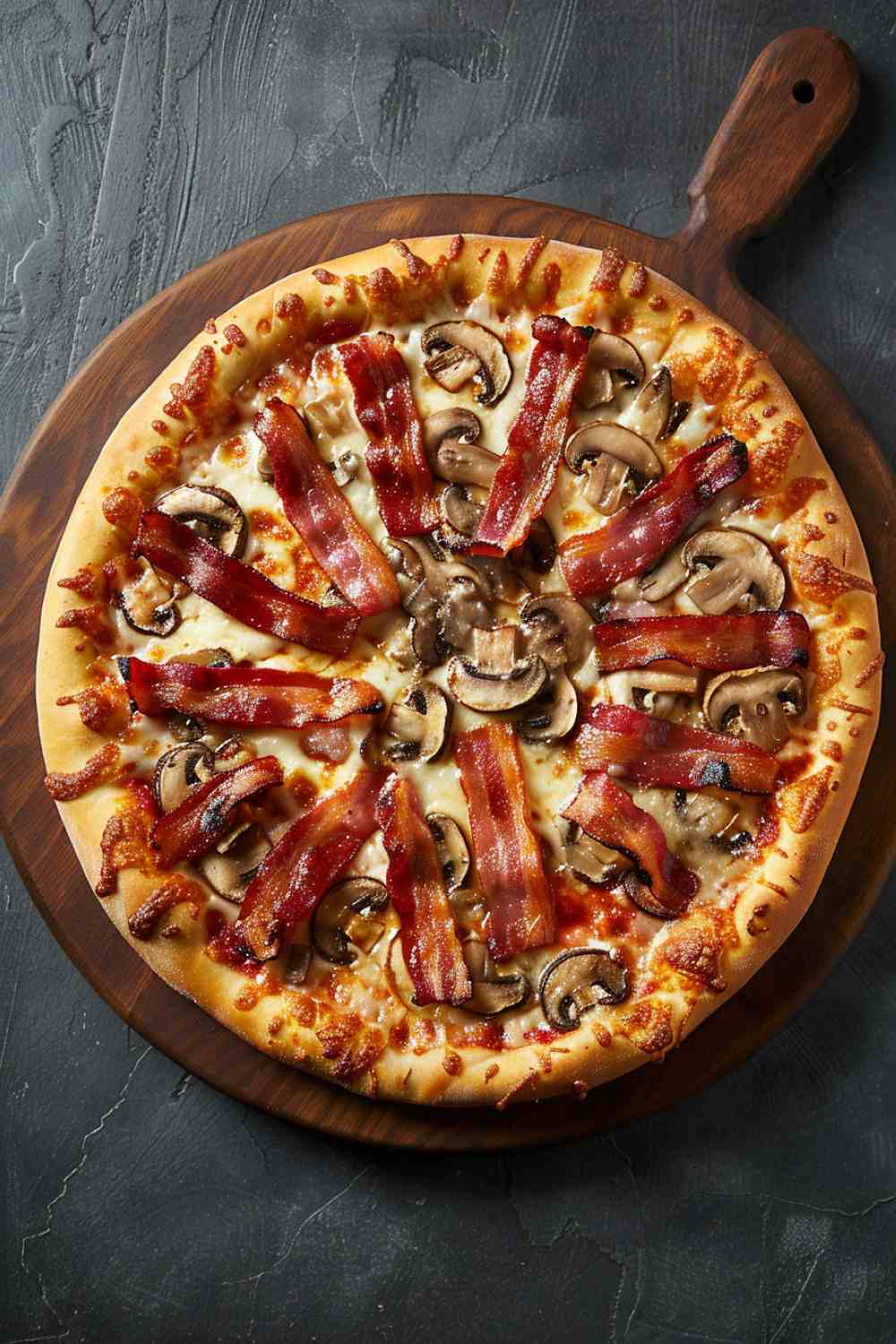 Mushroom and Bacon Pizza