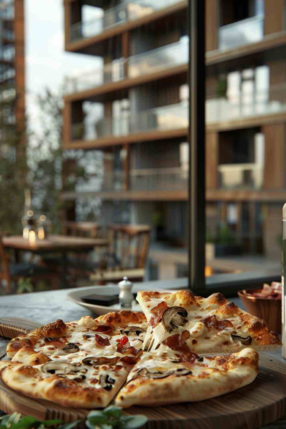 Mushroom and Bacon Pizza