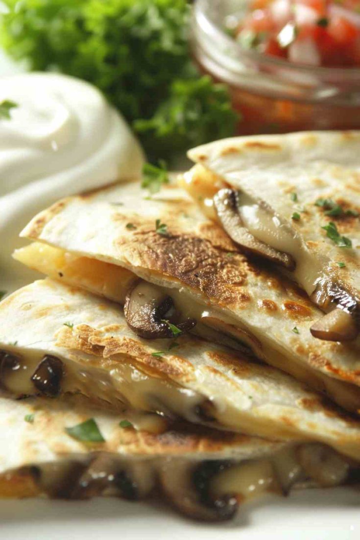 Mushroom and Cheese Quesadilla