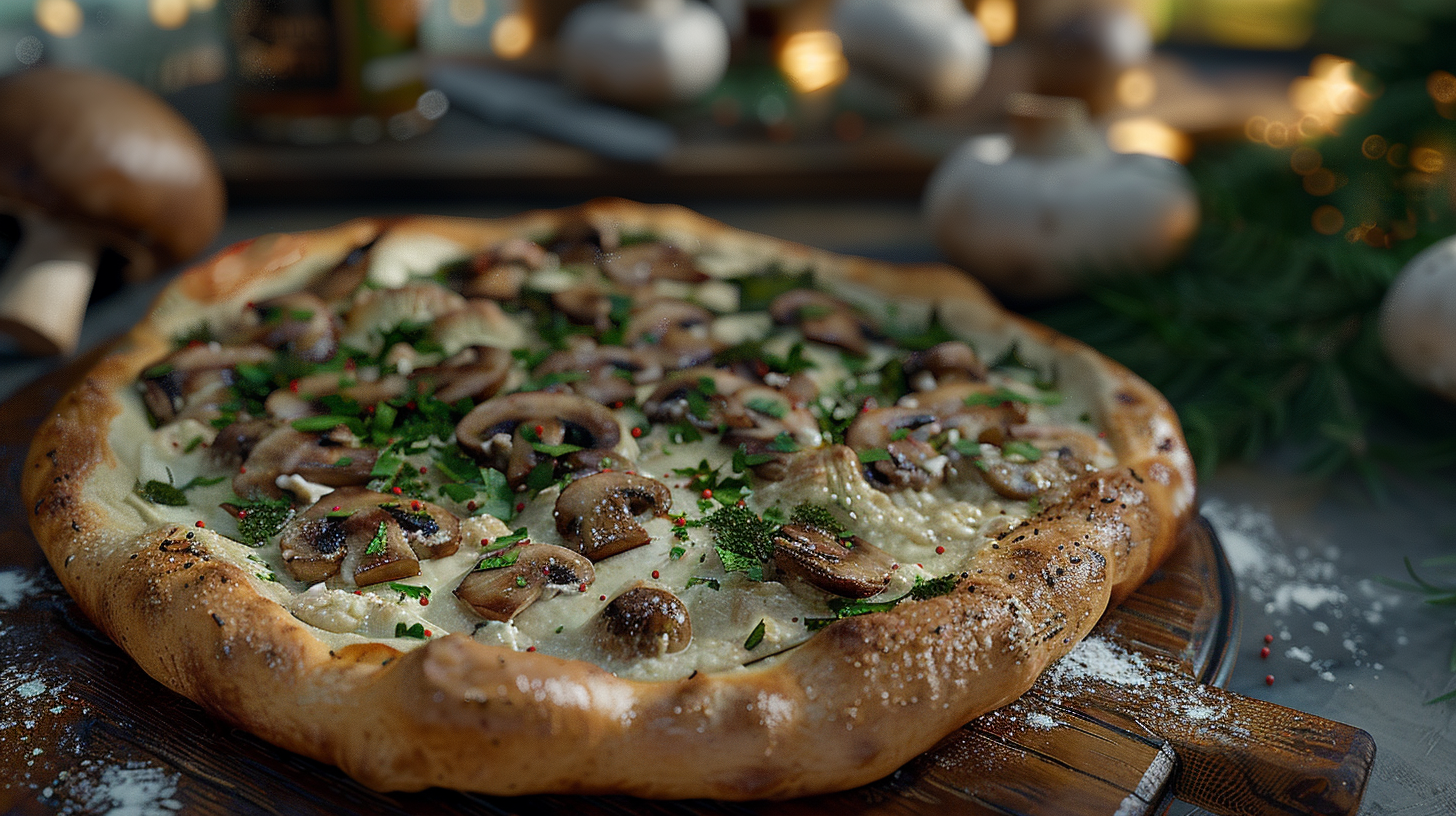 Mushroom and Mozzarella Flatbread