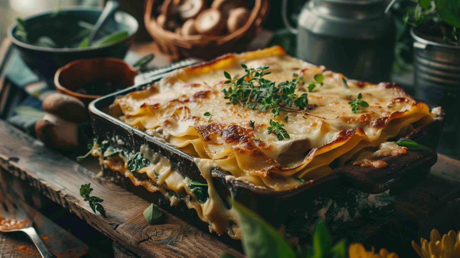 Mushroom and Spinach Lasagna