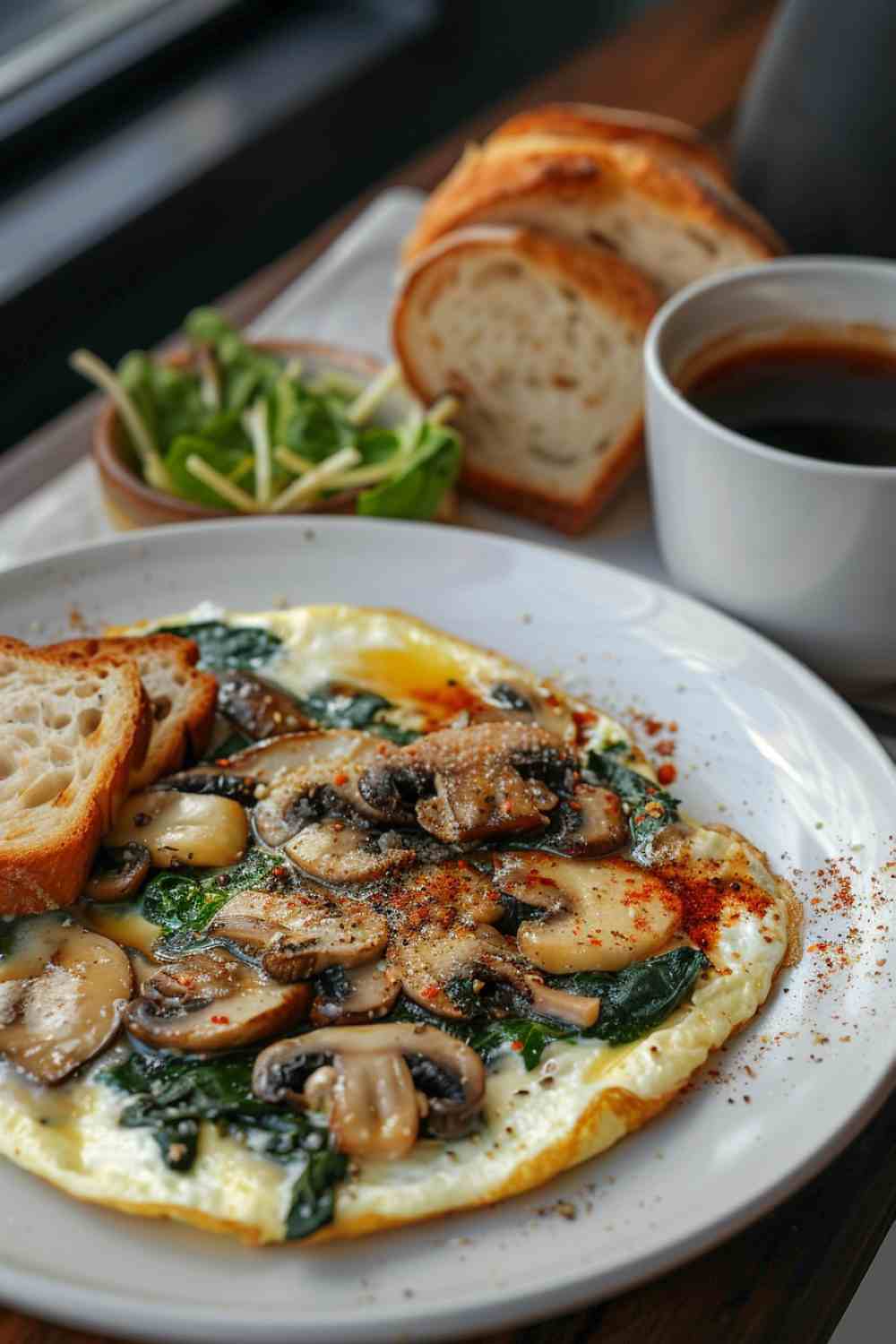 Mushroom and Spinach Omelette