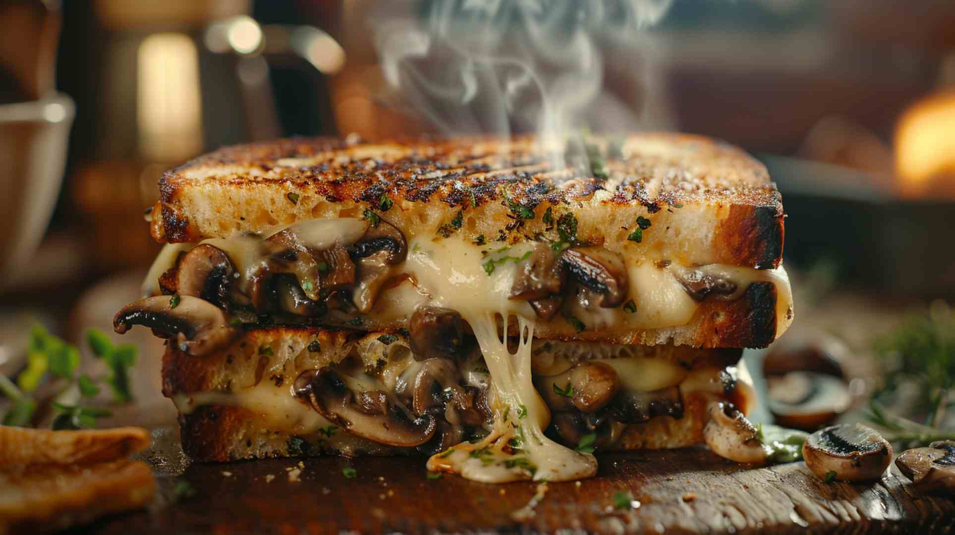 Mushroom and Swiss Grilled Cheese