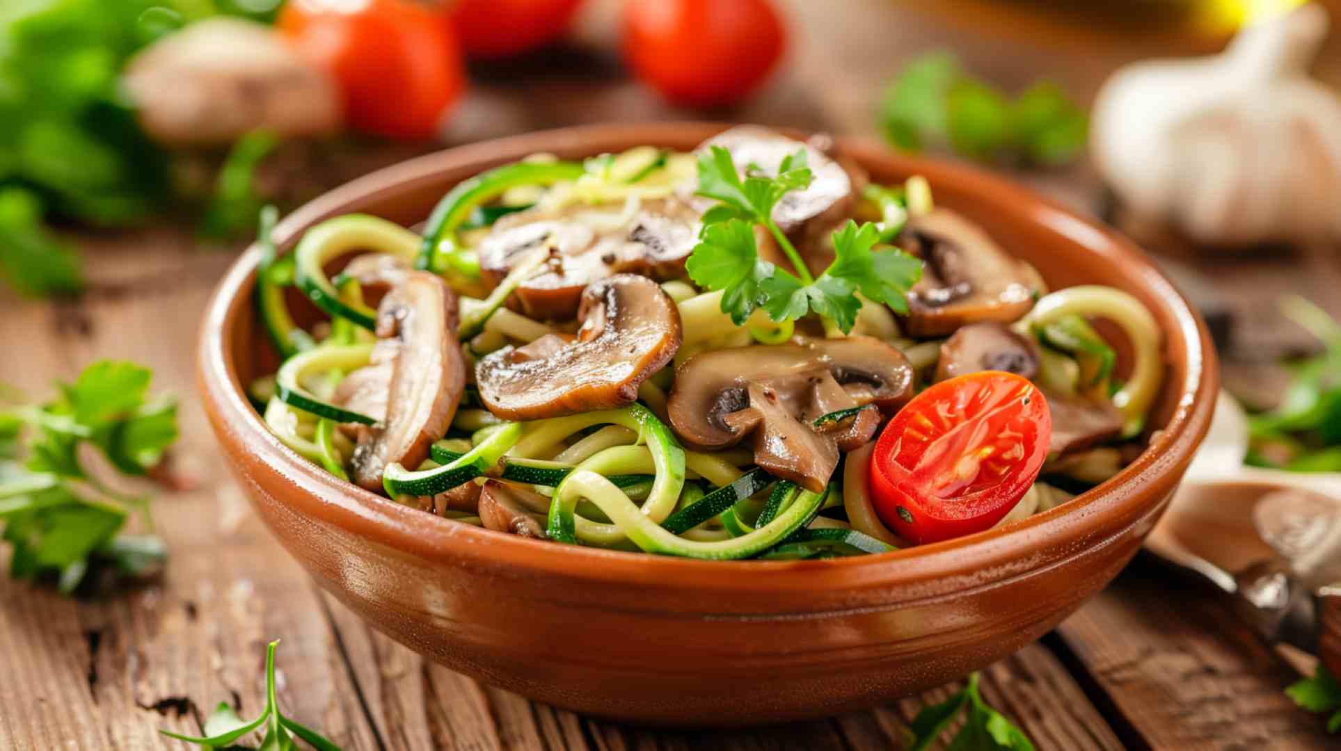 Mushroom and Zucchini Noodles