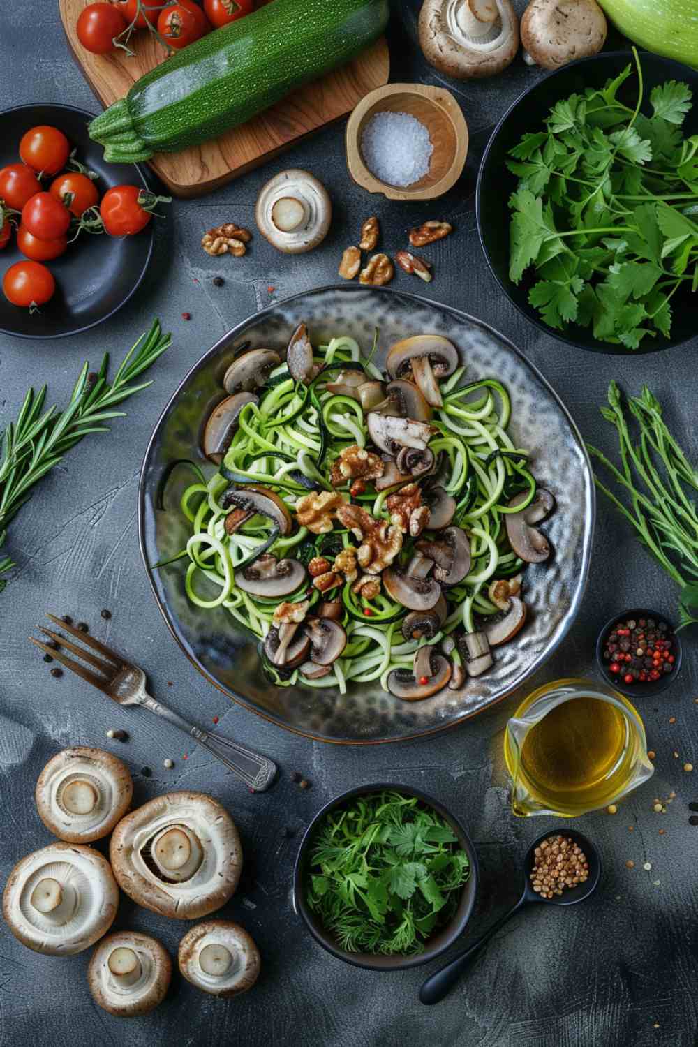 Mushroom and Zucchini Noodles