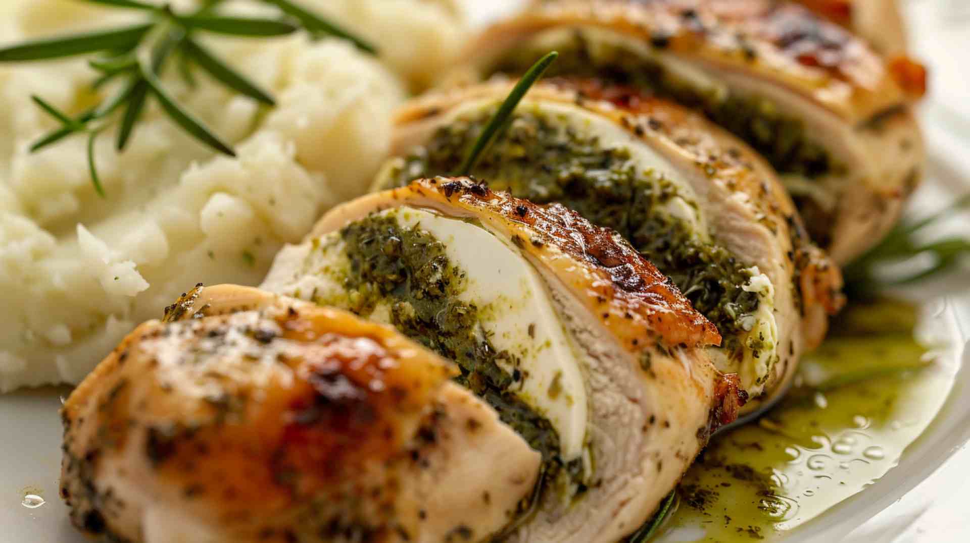 Pesto Mozzarella-Stuffed Chicken