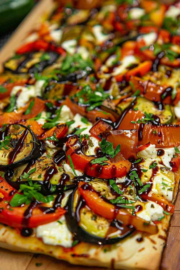 Roasted Veggie Flatbread Pizza