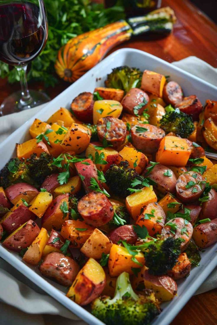 Roasted Veggie and Sausage Tray Bake