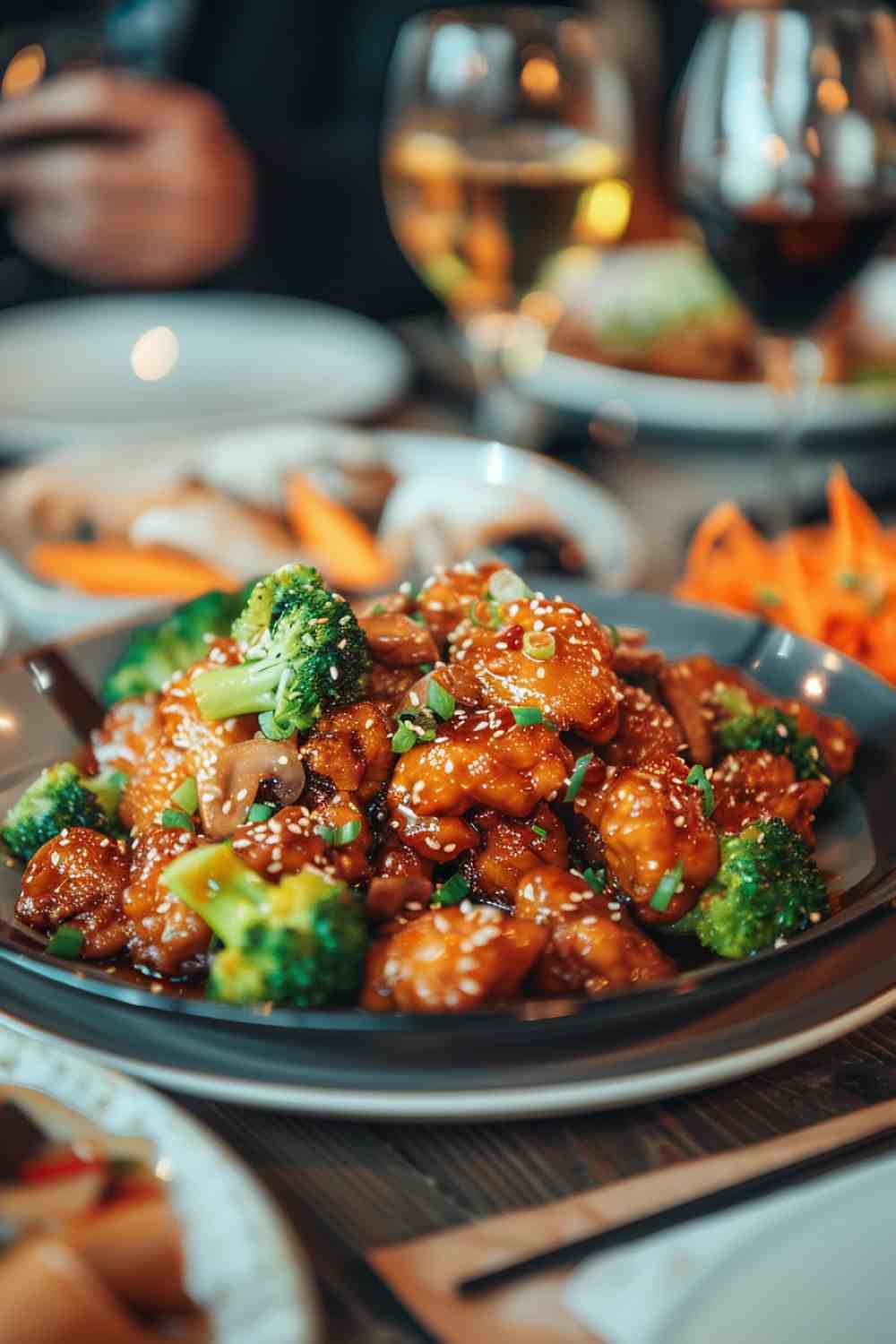 Sesame Chicken with Stir-Fried Vegetables