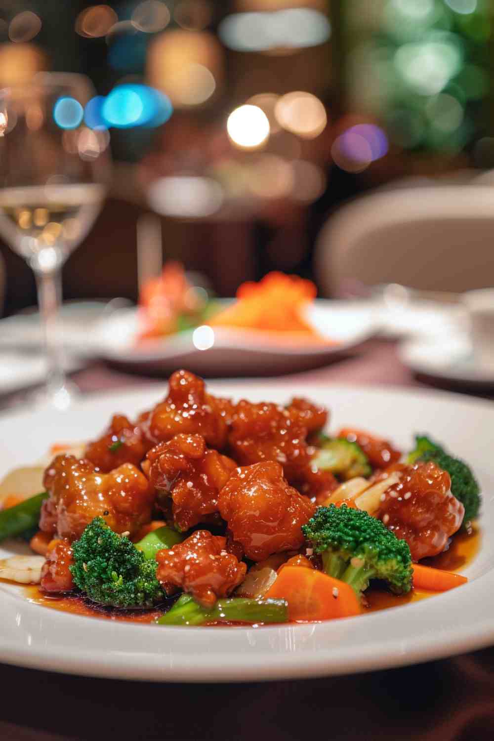 Sesame Chicken with Stir-Fried Vegetables