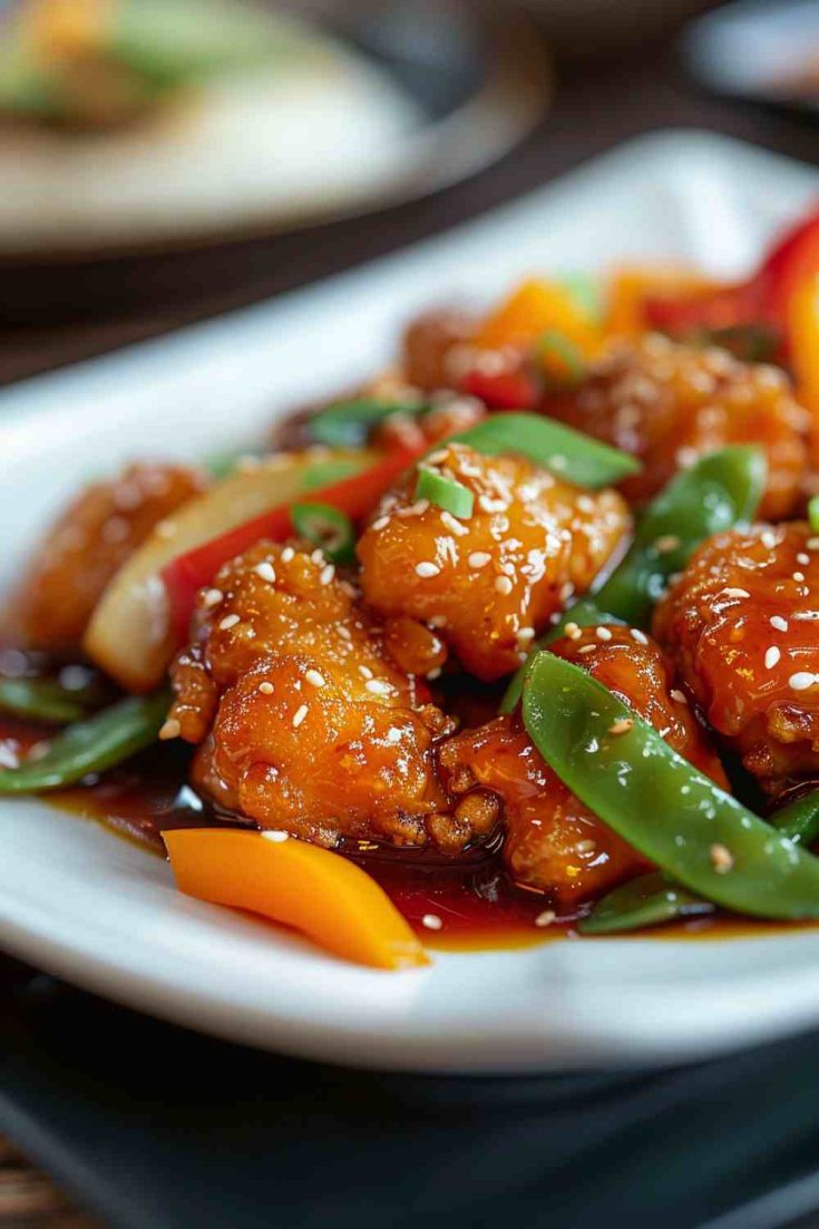 Sesame Chicken with Stir-Fried Vegetables