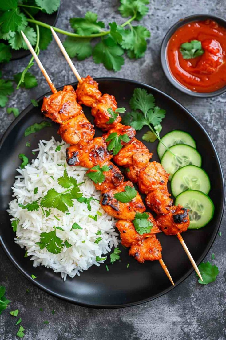 Teriyaki Chicken Skewers with Rice