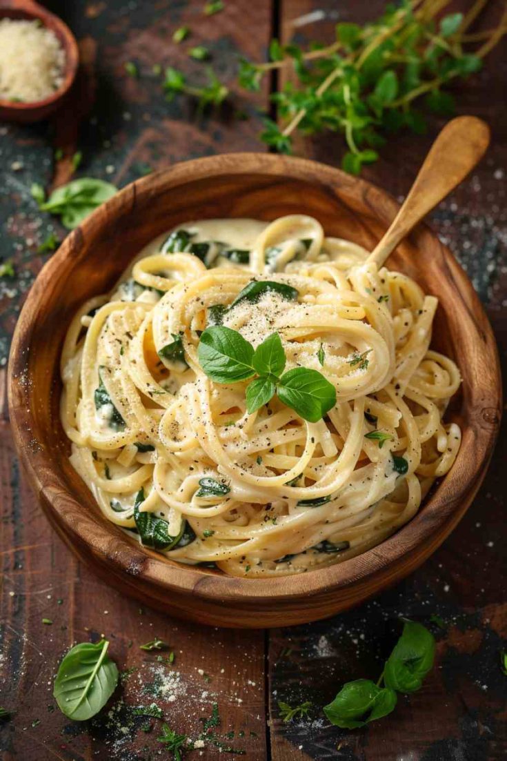 Vegan Spinach Alfredo Pasta