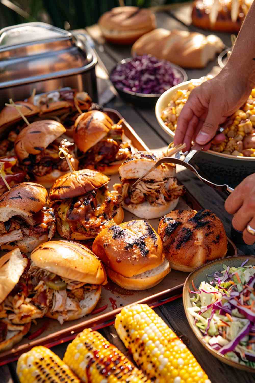 BBQ Crockpot Chicken Sandwiches