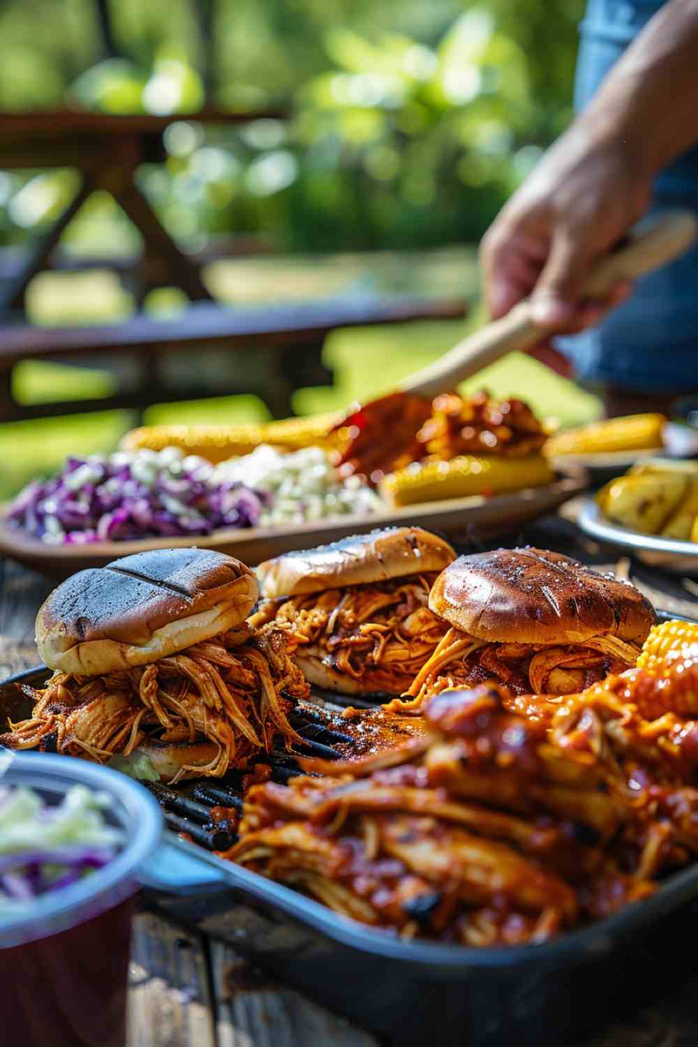 BBQ Crockpot Chicken Sandwiches