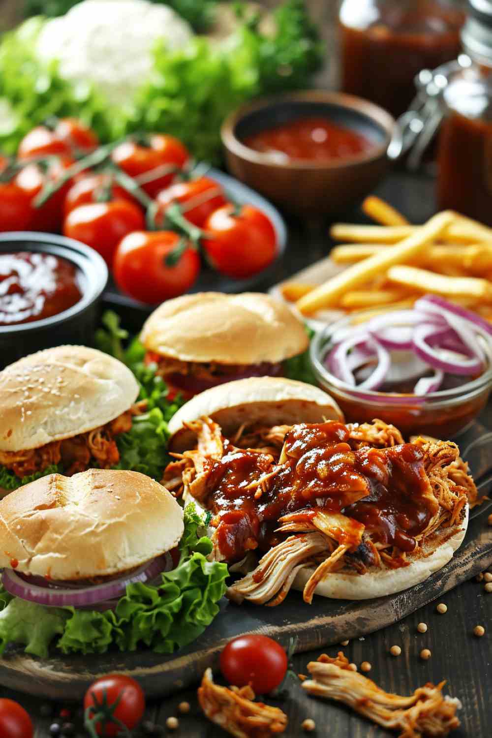 BBQ Crockpot Chicken Sandwiches