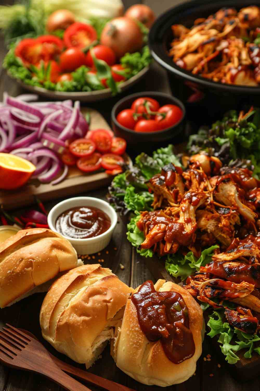 BBQ Crockpot Chicken Sandwiches