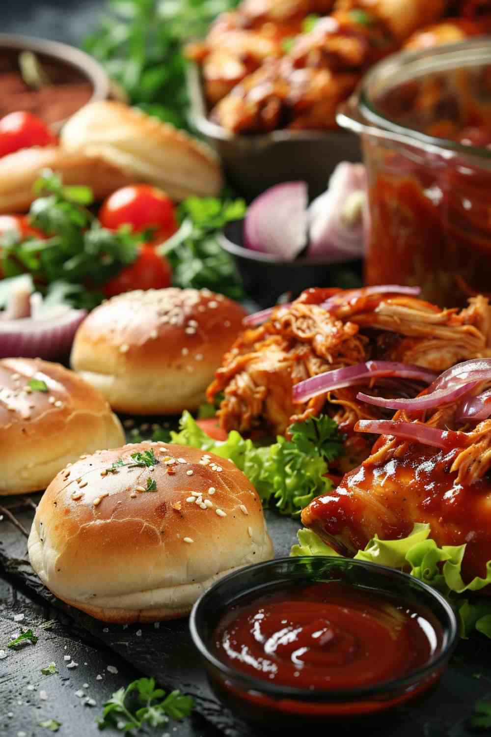 BBQ Crockpot Chicken Sandwiches