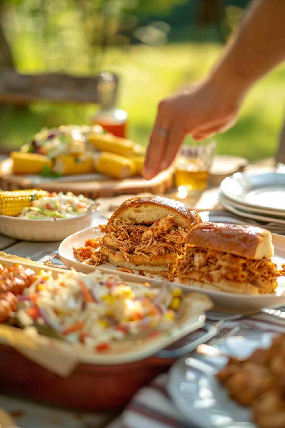 BBQ Crockpot Chicken Sandwiches