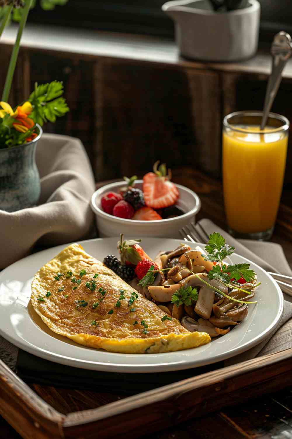 Breakfast Delight Mushroom Omelette