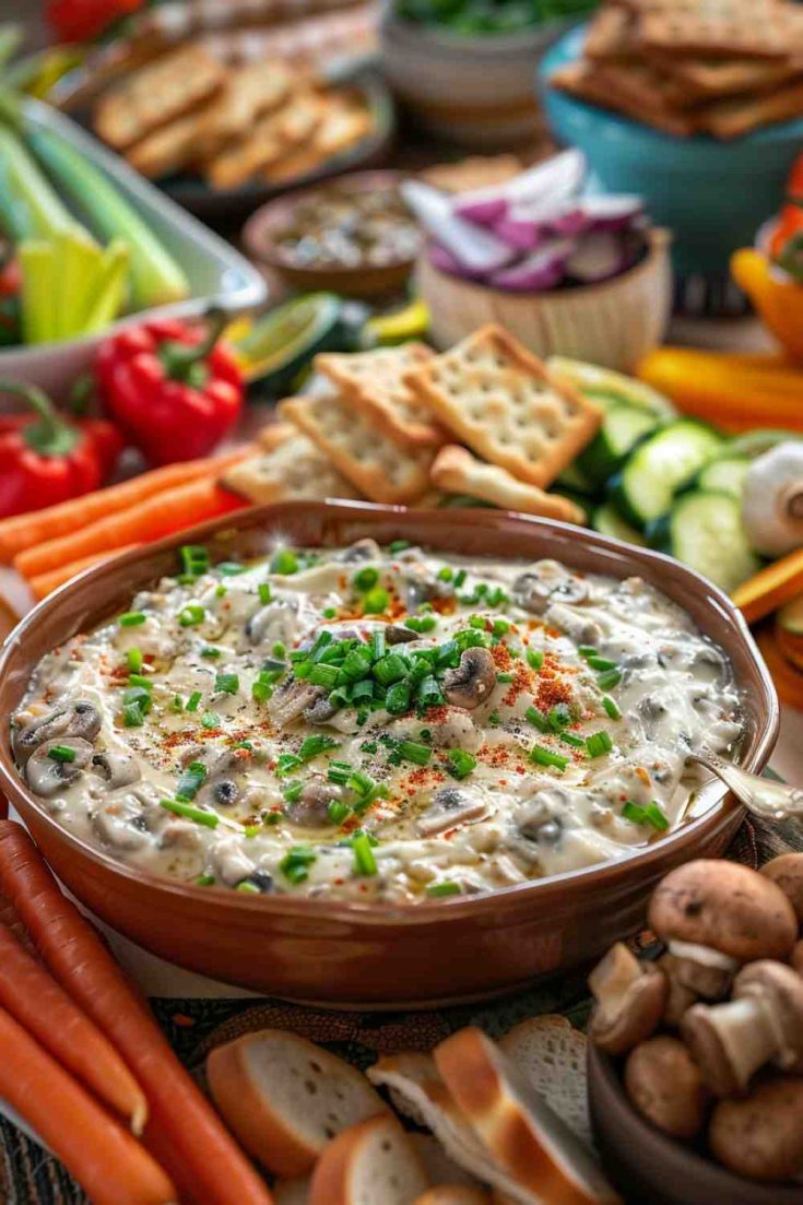 Creamy Garlic Mushroom Dip