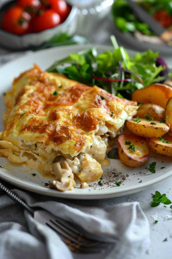 Creamy Mushroom Cheese Omelette