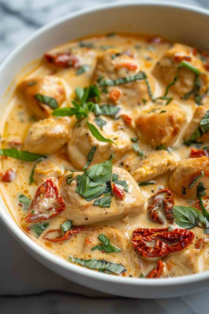 Creamy Tuscan Crockpot Chicken