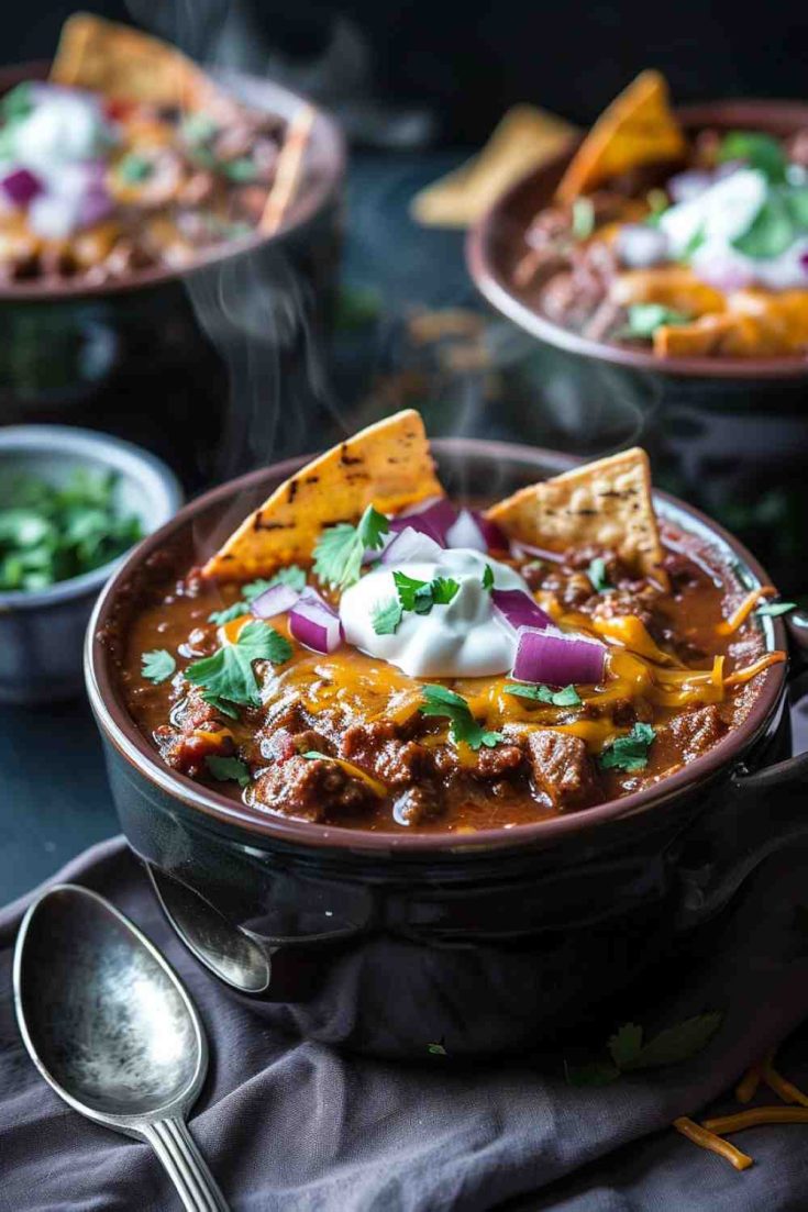 Crockpot Beef Enchilada Casserole