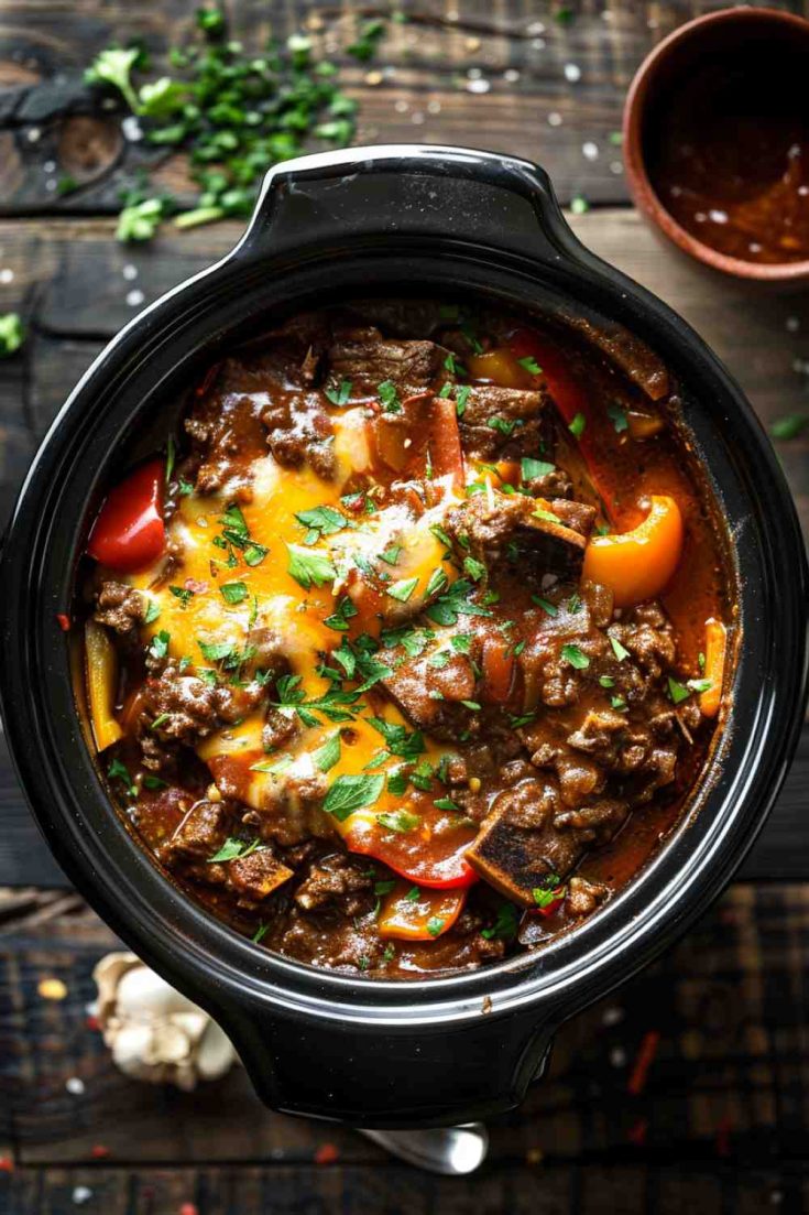 Crockpot Beef Stuffed Peppers