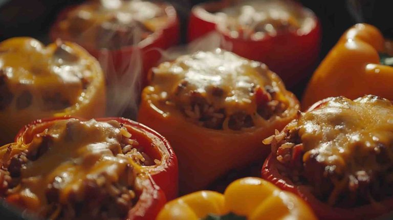 Crockpot Beef Stuffed Peppers