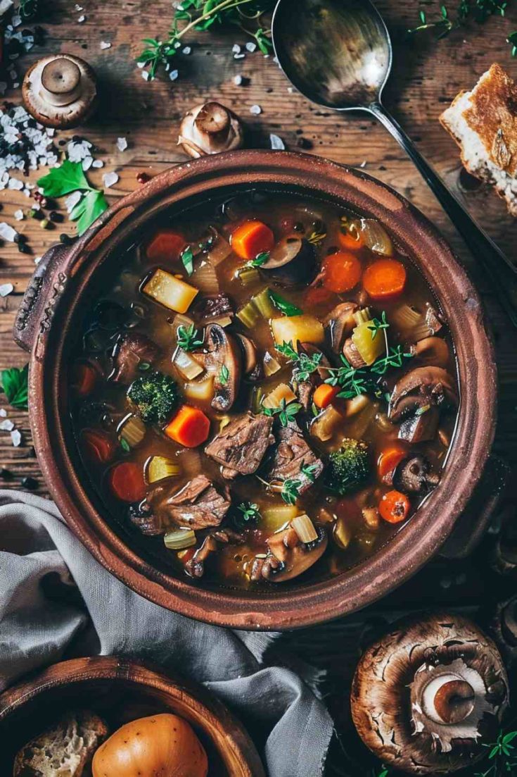 Crockpot Beef and Mushroom Soup