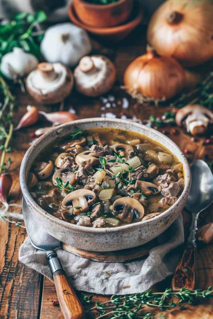 Crockpot Beef and Mushroom Soup