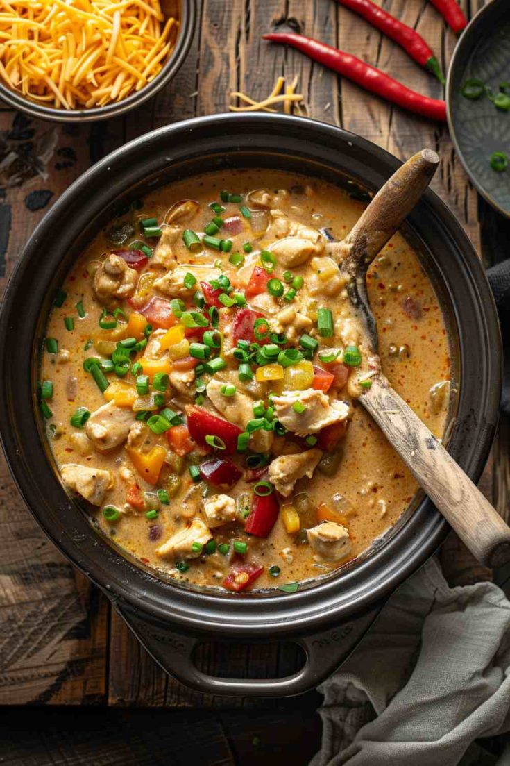 Crockpot Cream Cheese Chicken Chili