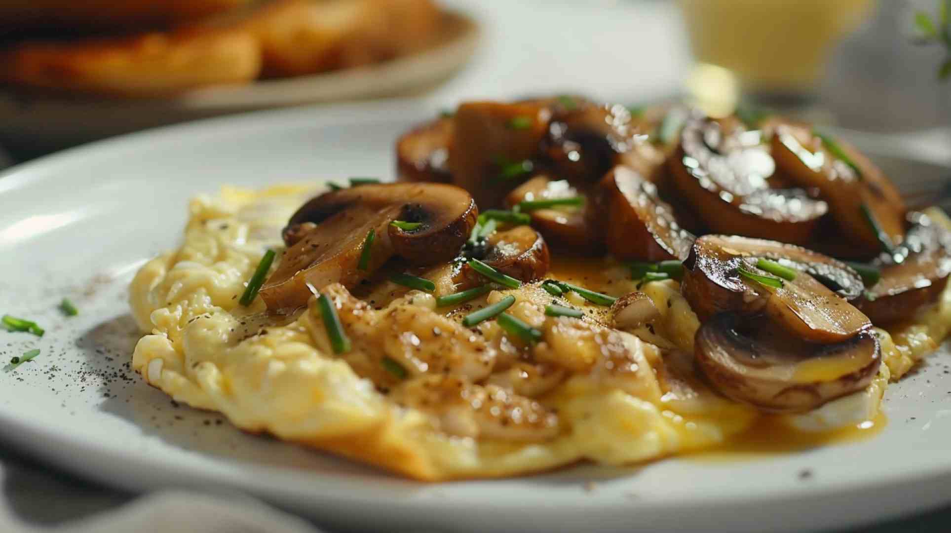 Garlic Butter Mushroom Omelette