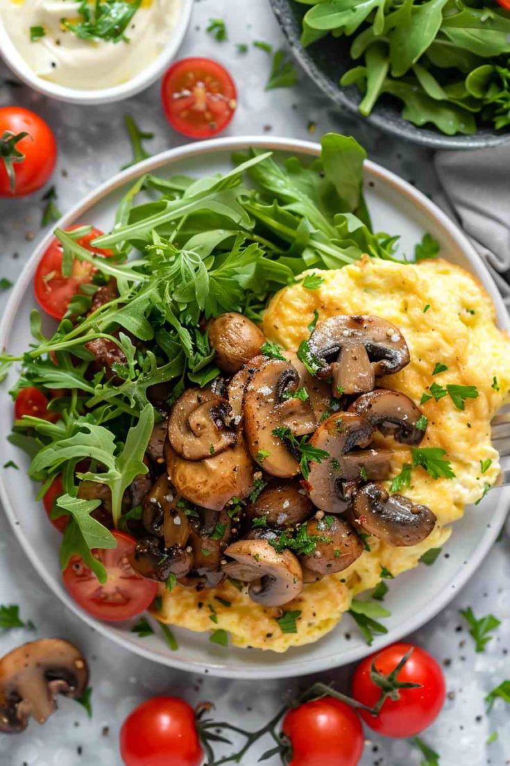 Garlic Butter Mushroom Omelette