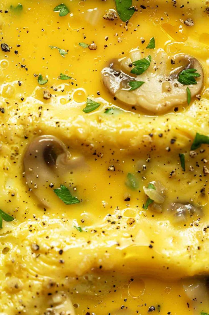 Garlic Butter Mushroom Omelette