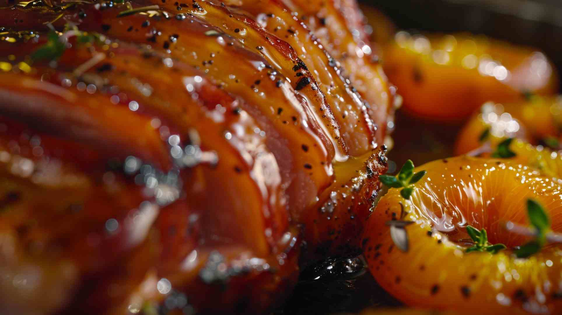 Glazed Spiral Ham with Apricots