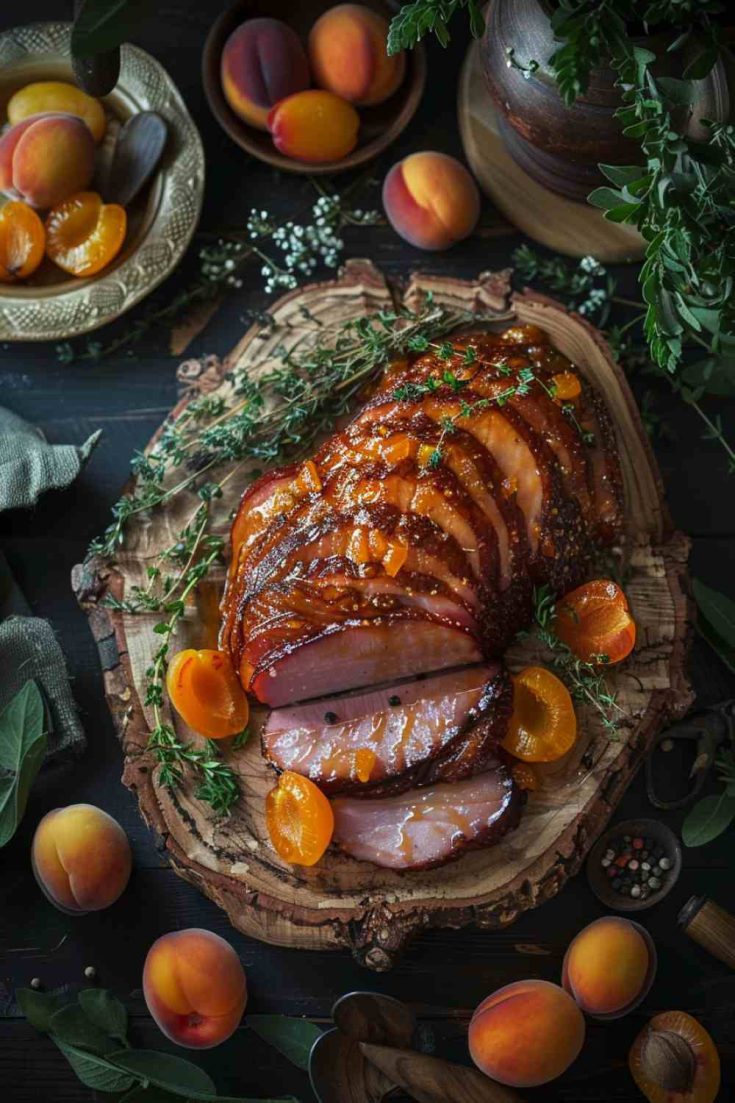 Glazed Spiral Ham with Apricots