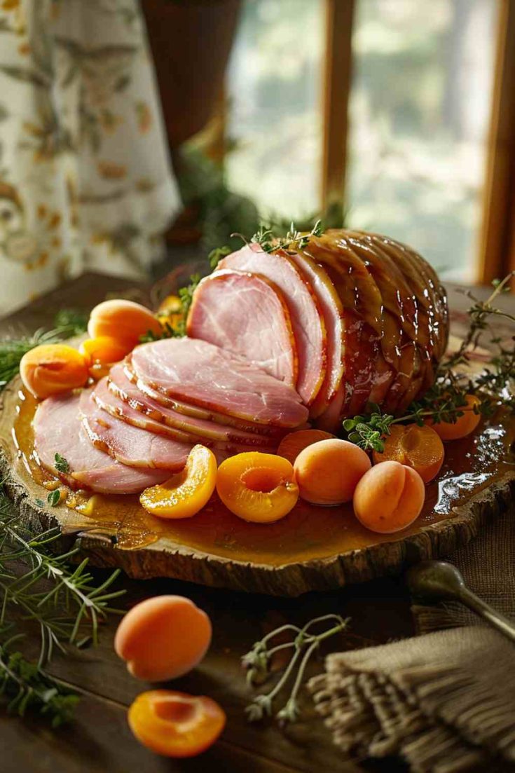 Glazed Spiral Ham with Apricots