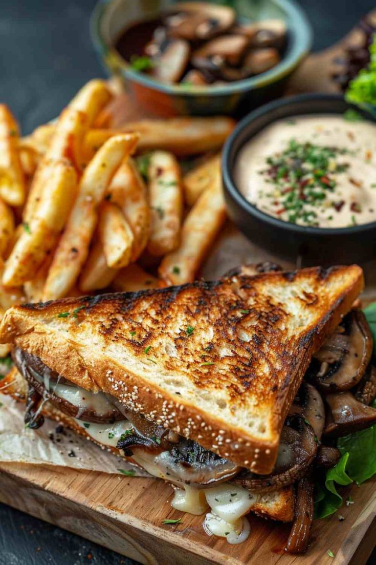 Grilled Mushroom and Cheese Sandwich