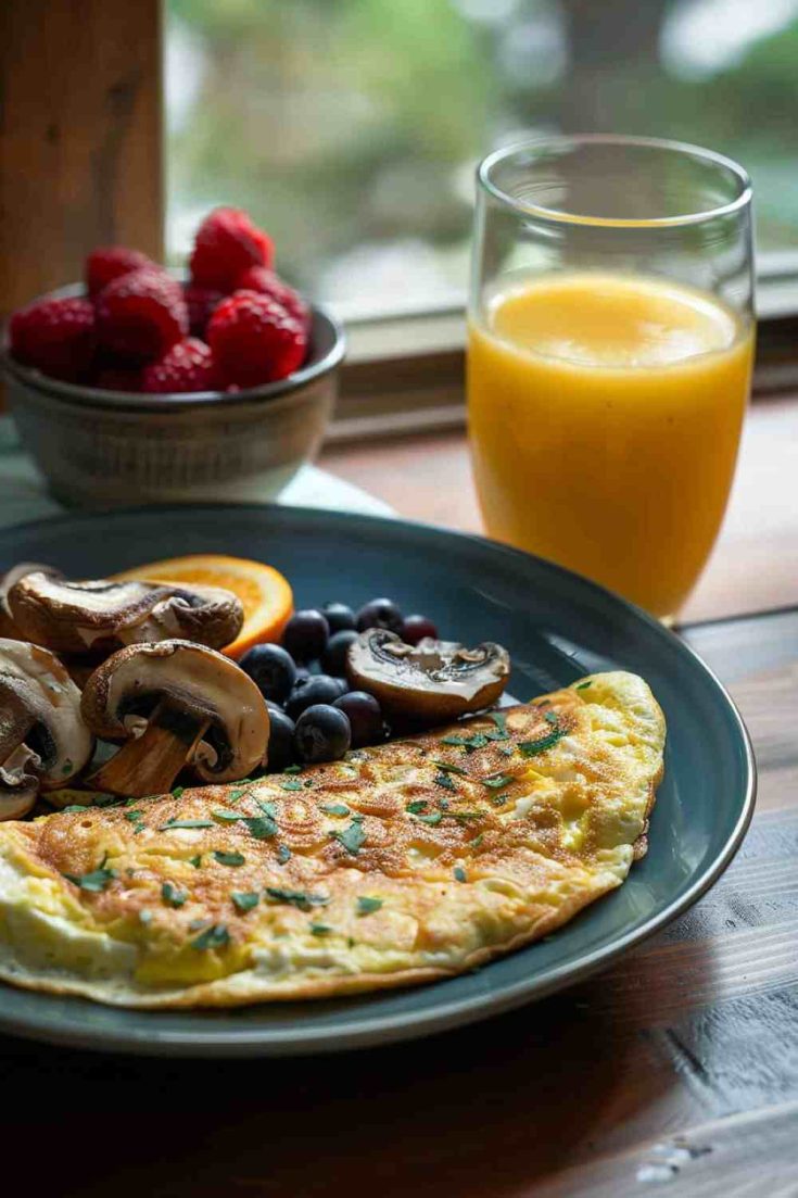 Healthy Mushroom Egg White Omelette