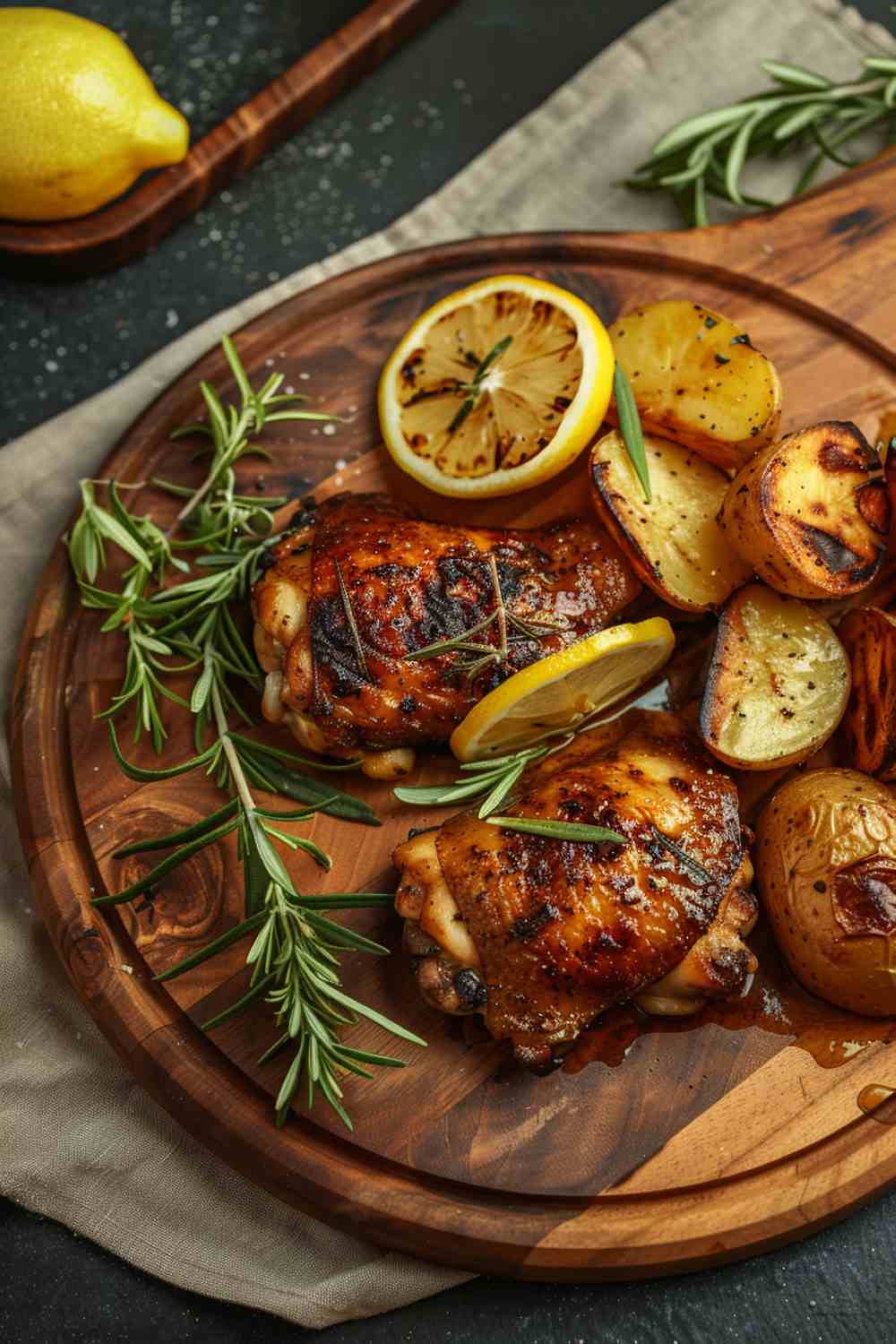 Lemon Garlic Crockpot Chicken Thighs