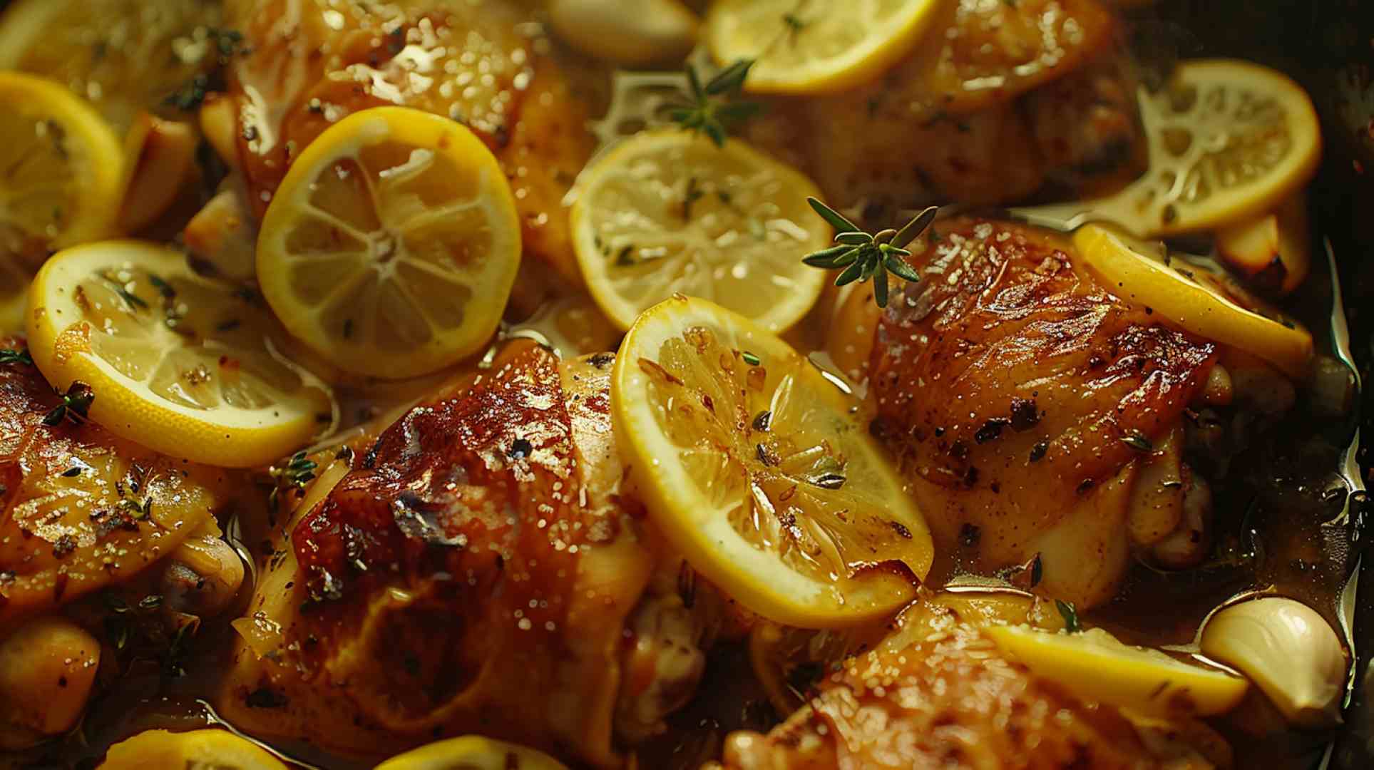 Lemon Garlic Crockpot Chicken Thighs