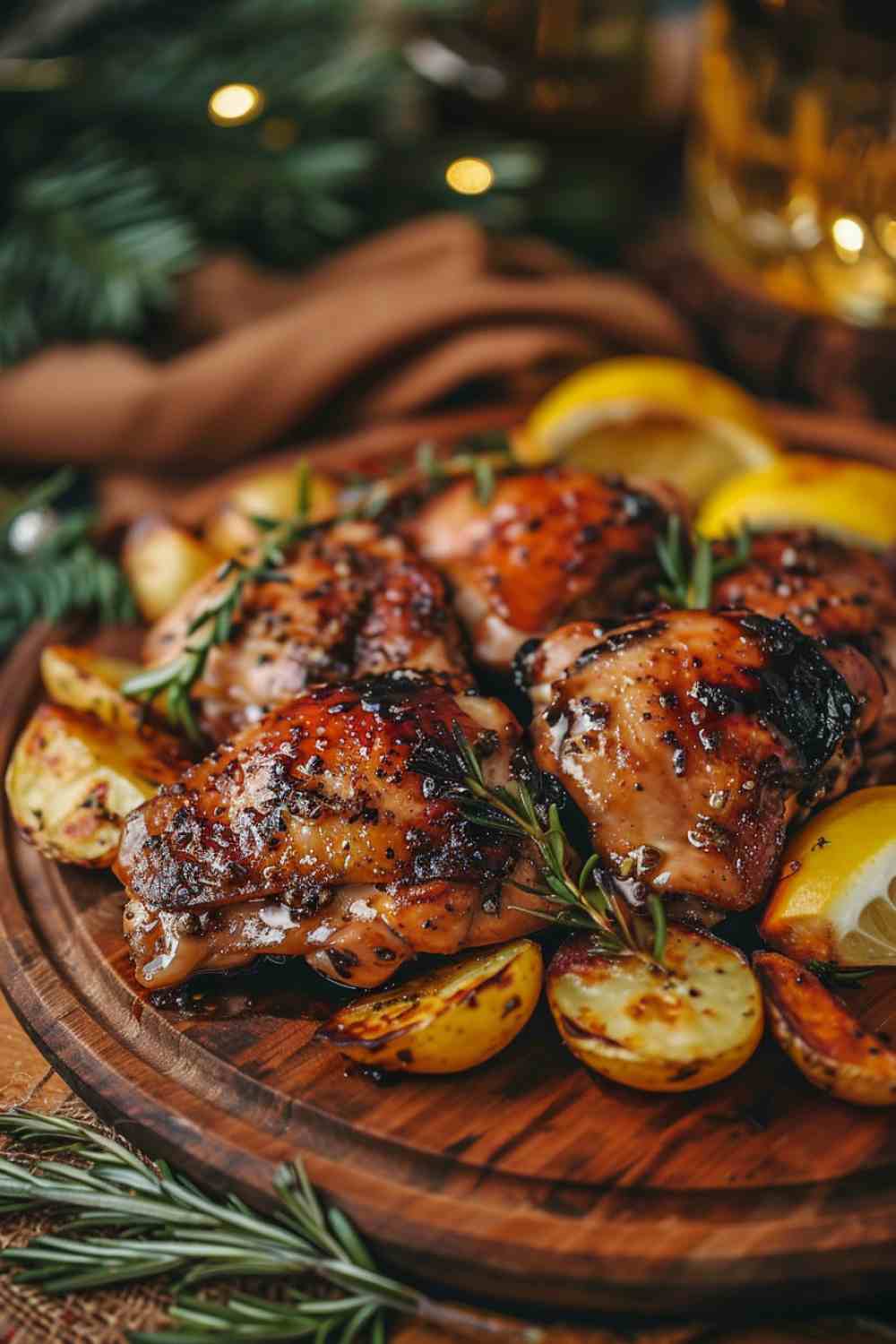 Lemon Garlic Crockpot Chicken Thighs