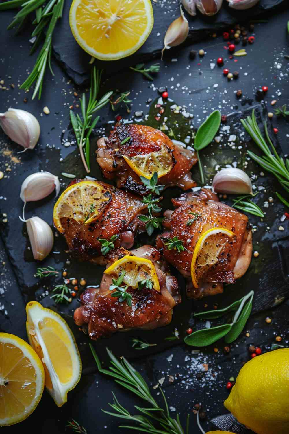 Lemon Garlic Crockpot Chicken Thighs