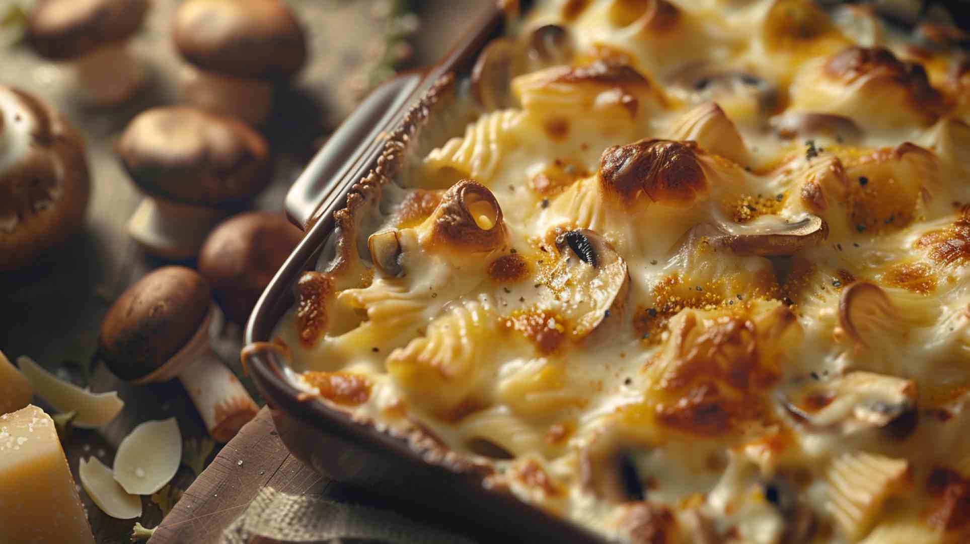 Mushroom Alfredo Pasta Bake