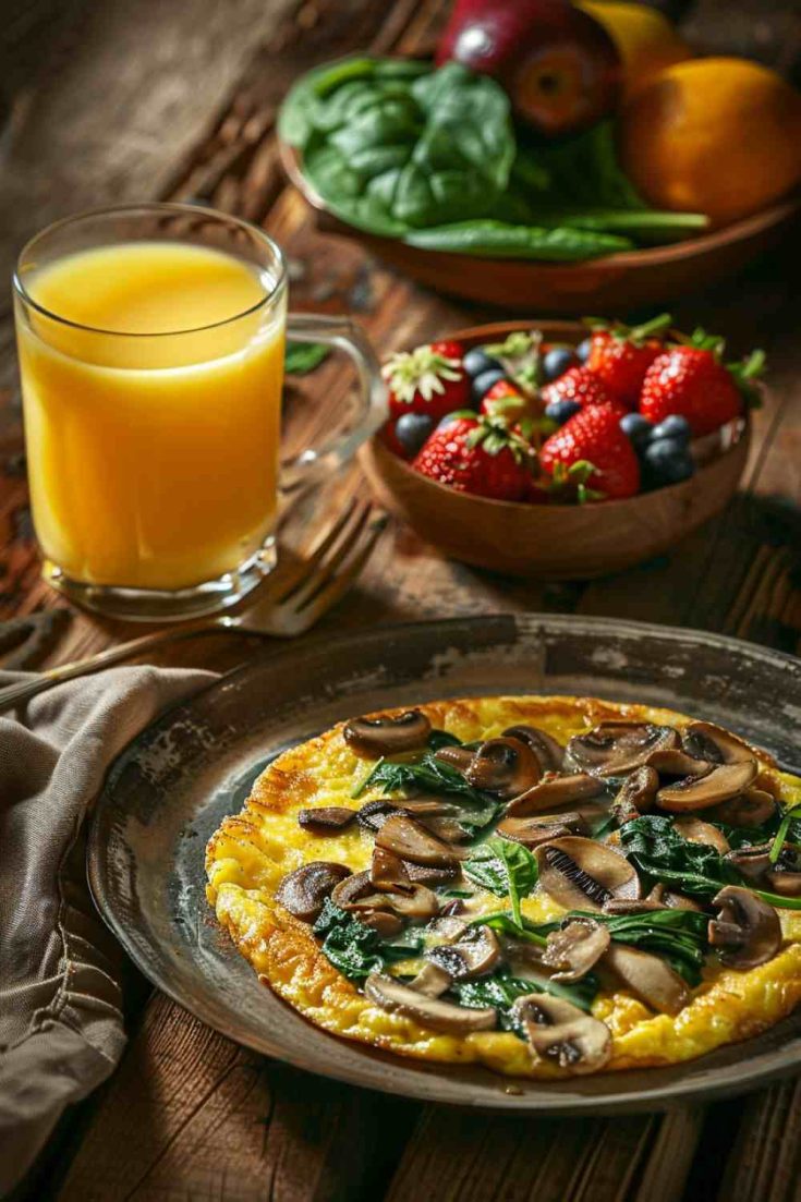 Mushroom Omelette with Fresh Basil