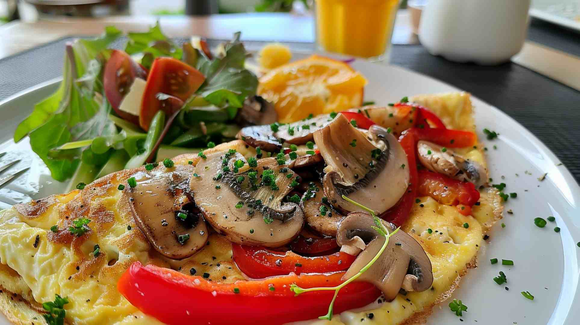 Mushroom and Bell Pepper Omelette