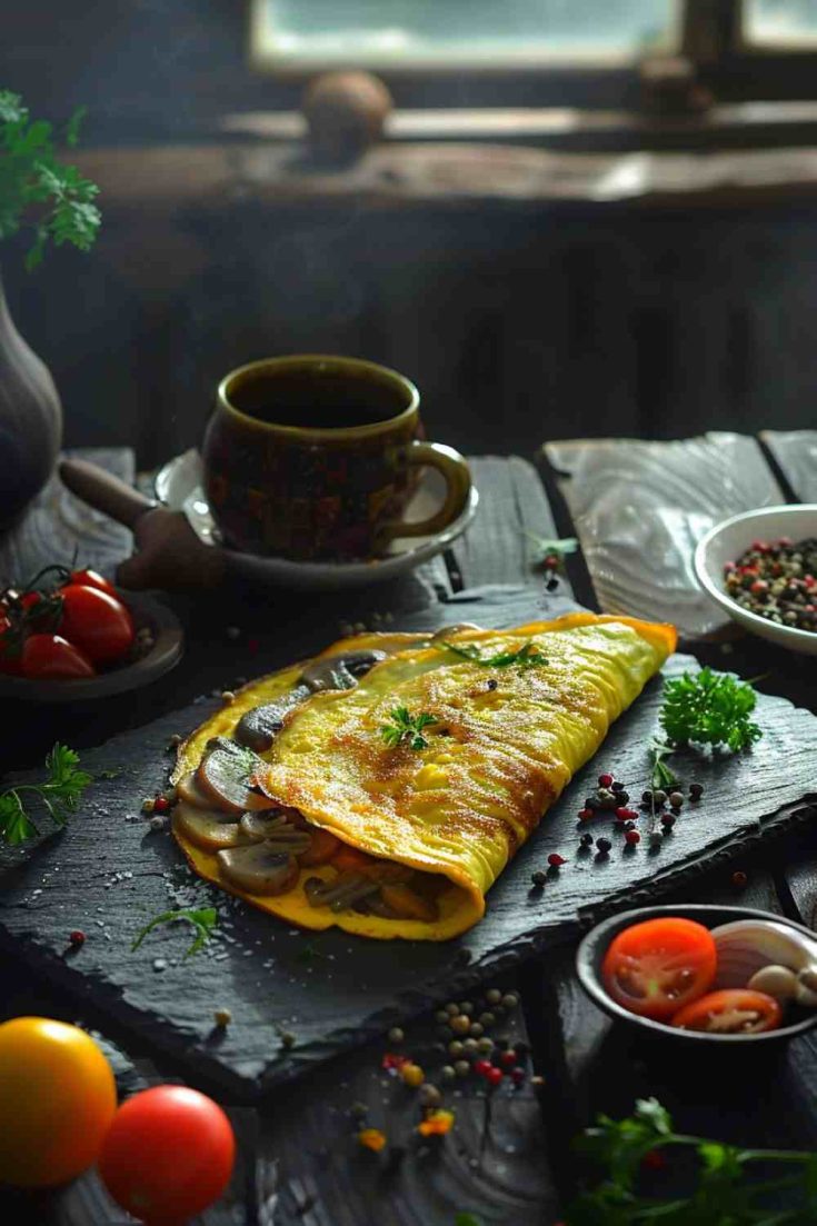 Mushroom and Bell Pepper Omelette